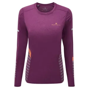 Easy Style Wear Ronhill Tech Afterhours L/S Tee (Womens) - Grape/Mango/Reflective