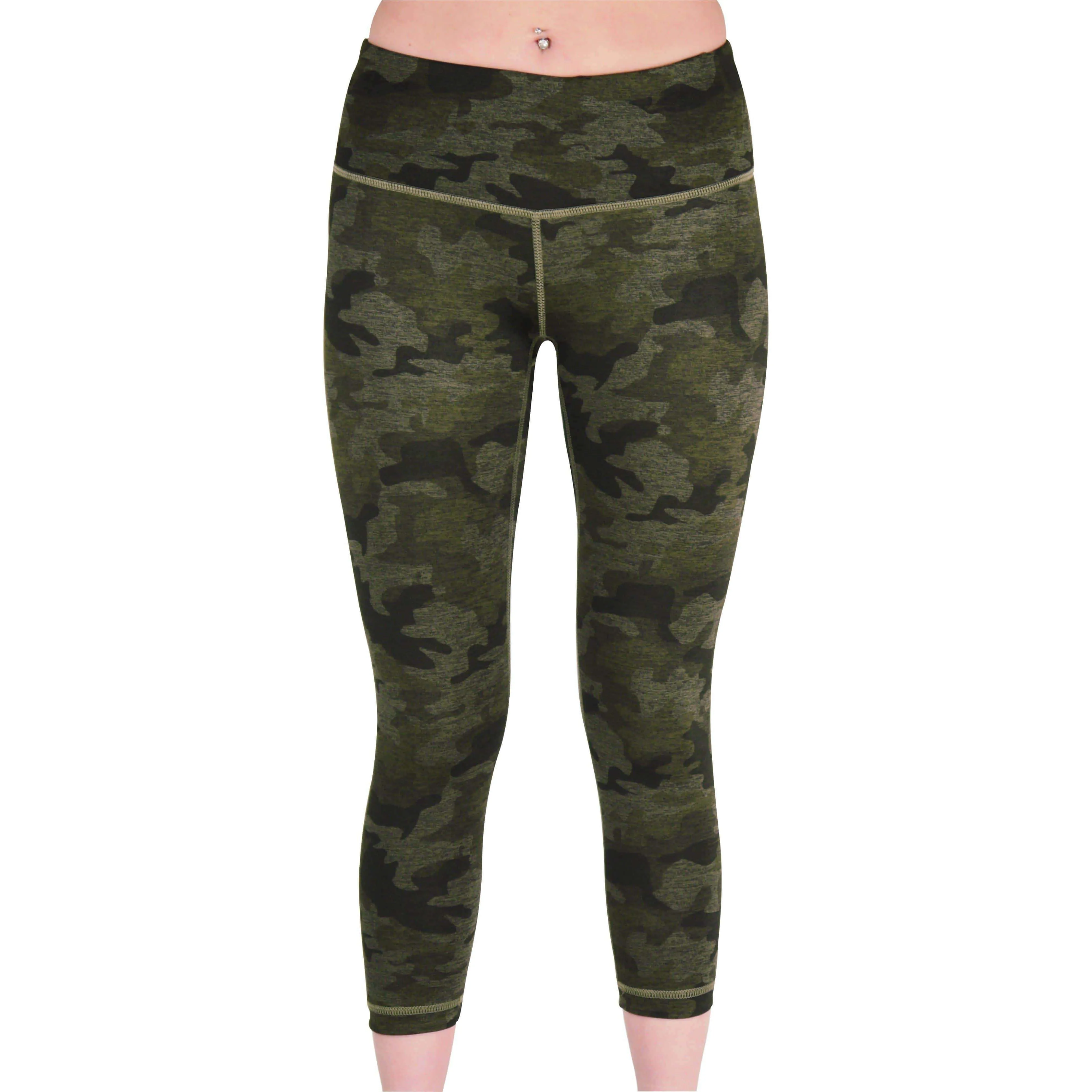 Body Shaping Beginner Level sleek contour More Mile Reversible Graphic Womens 3/4 Capri Running Tights - Green