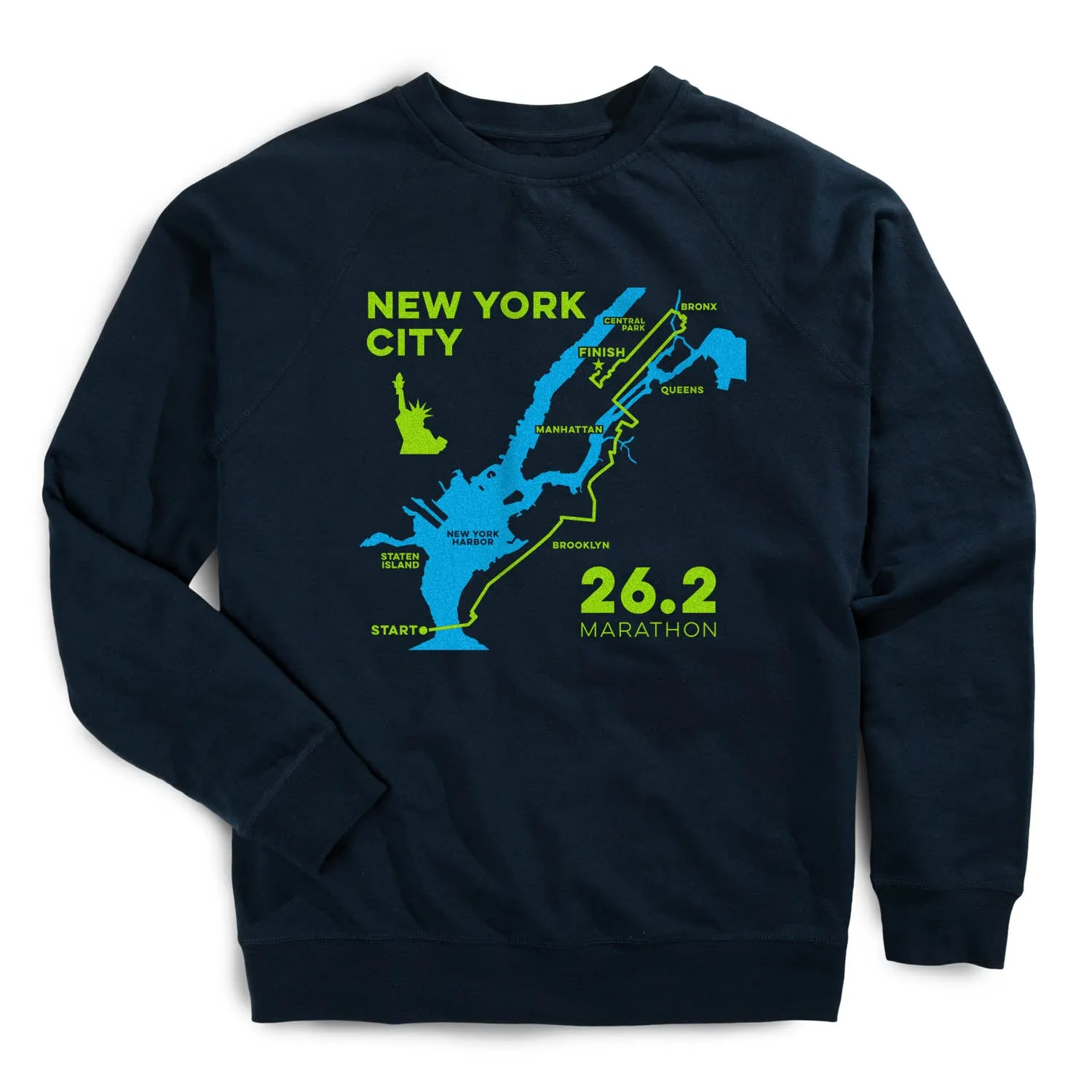Athleisure Cool Running Raglan Crew Neck Pullover - New York City Route