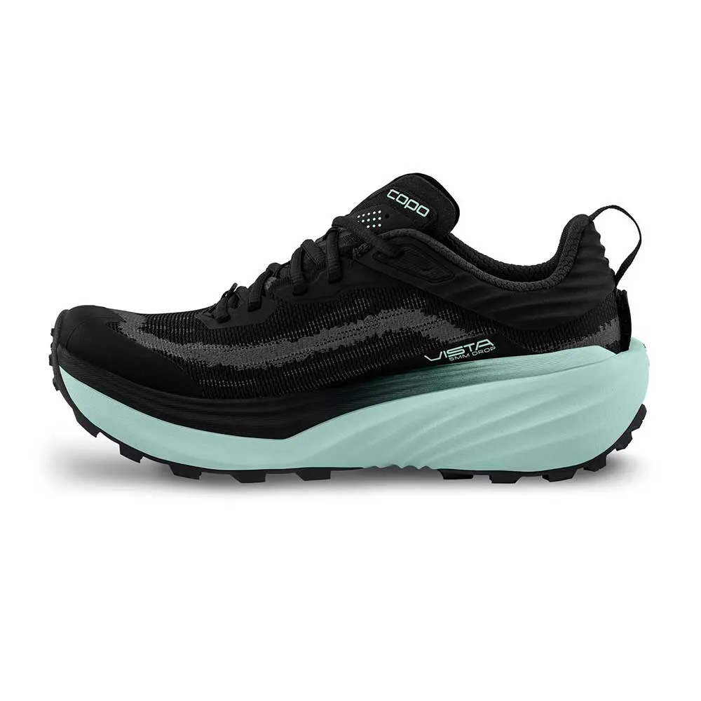 Non Marketing Tread Seamless Chassis Construction Women's Vista Trail Running Shoe - Black/Mint - Regular (B)