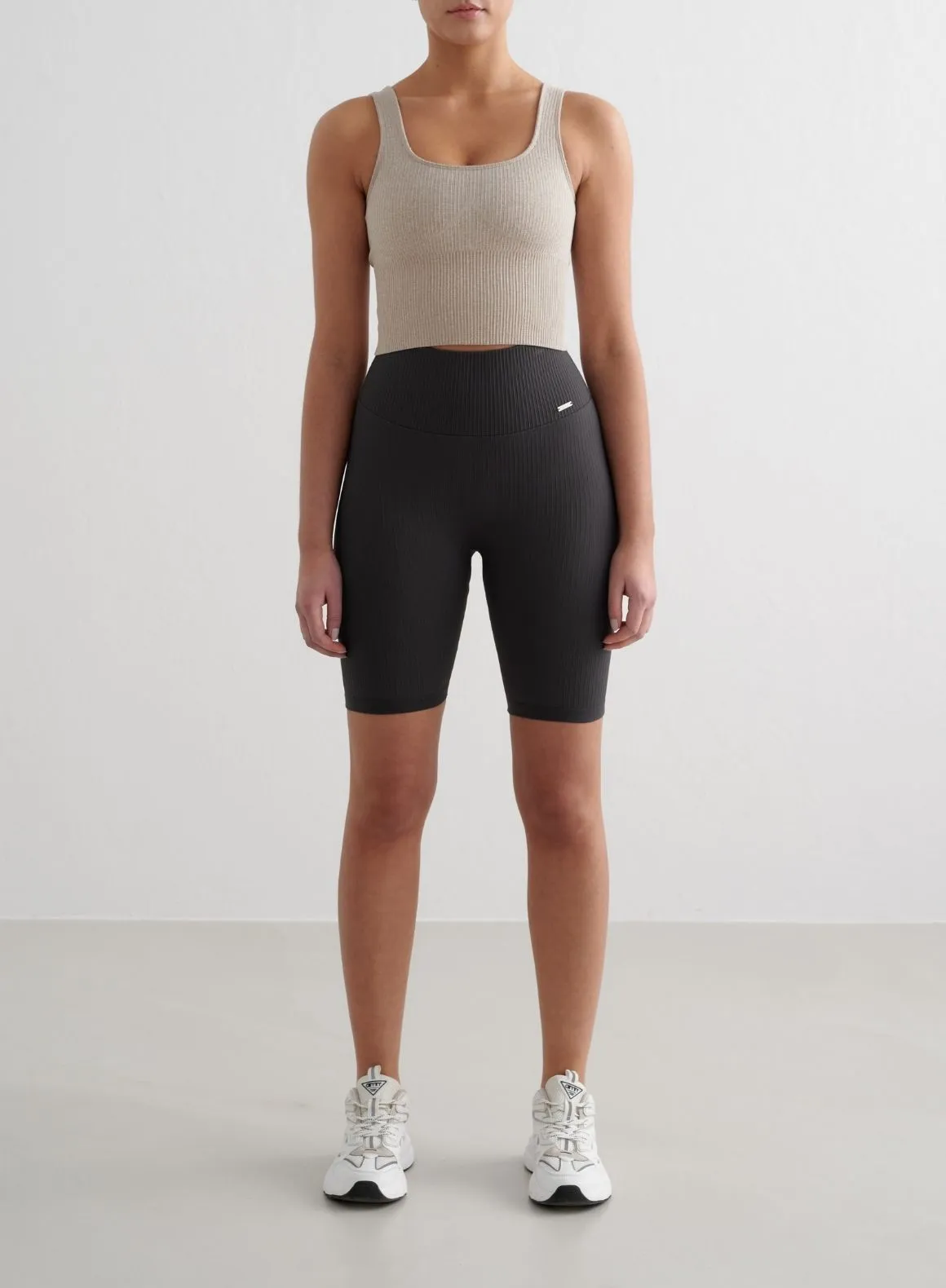 Beige Ribbed Seamless Shaping Bralette Weather - resistant Layer Essential