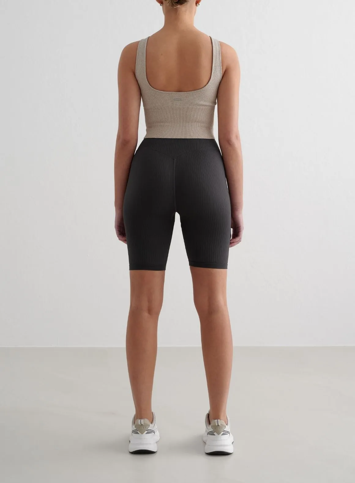 Beige Ribbed Seamless Shaping Bralette Weather resistant Heat resistant