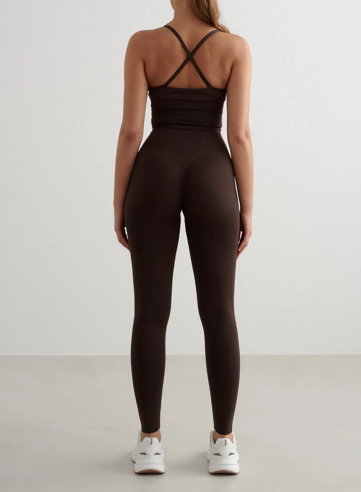 Layered construction Stackable Chocolate Shape Seamless Cross Back Bralette