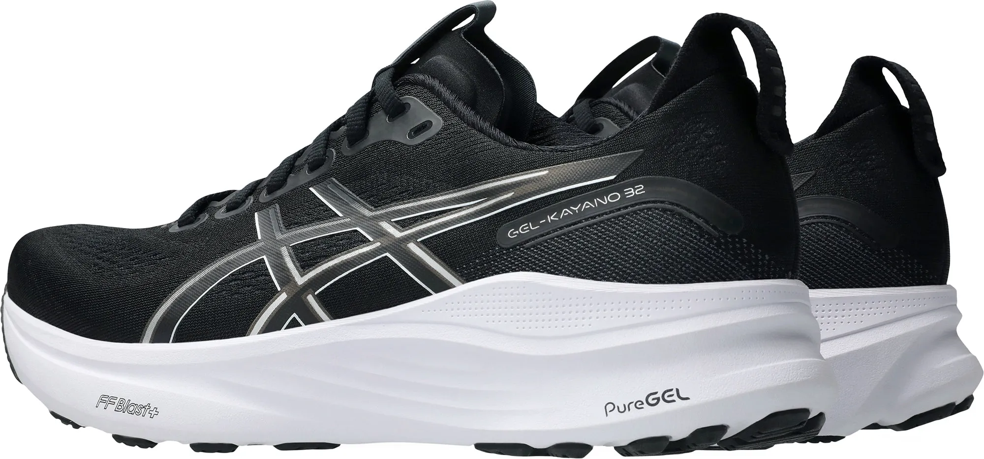 Asics Gel Kayano 32 EXTRA WIDE (4E) Mens Running Shoes - Black rough shoes Abrasion Proof Outsole