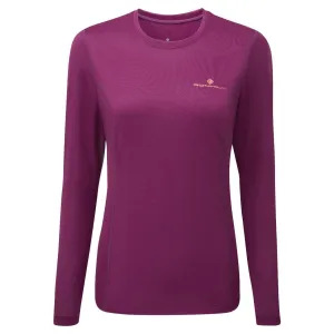 NoSideSeams Comfy Pieces Ronhill Tech Long Sleeve Tee (Womens) - Grape/Mango