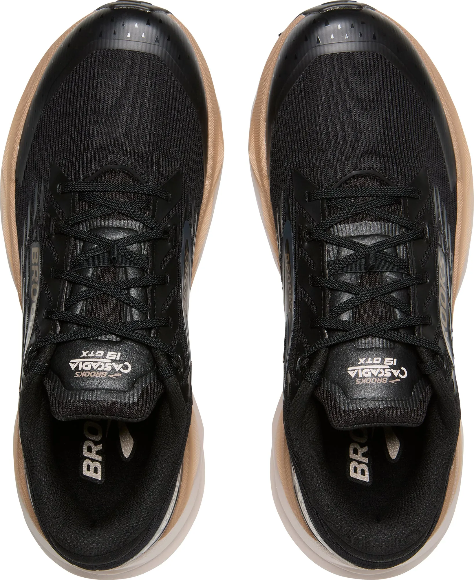 Quick Dry Lining Aerodynamic Brooks Cascadia 19 GORE-TEX Mens Trail Running Shoes - Black