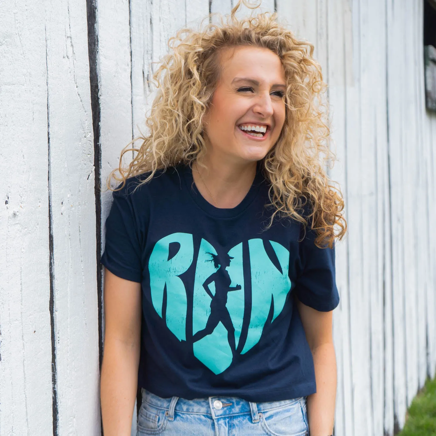 Running Short Sleeve Crop Tee - Love The Run Microfiber texture Durable Material