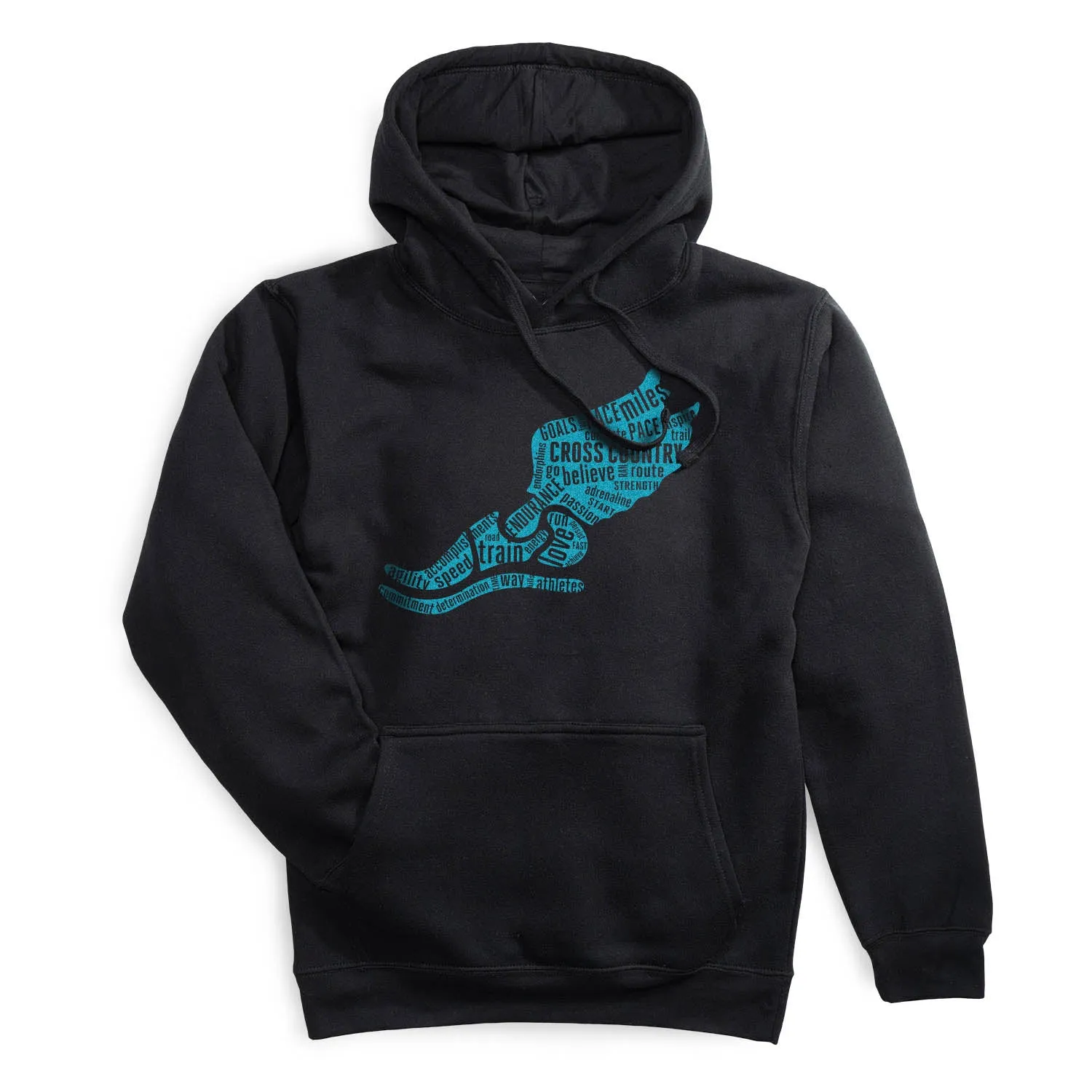 TaglessLabel Statement Fleece Hoodie -  Winged Foot Inspirational Words