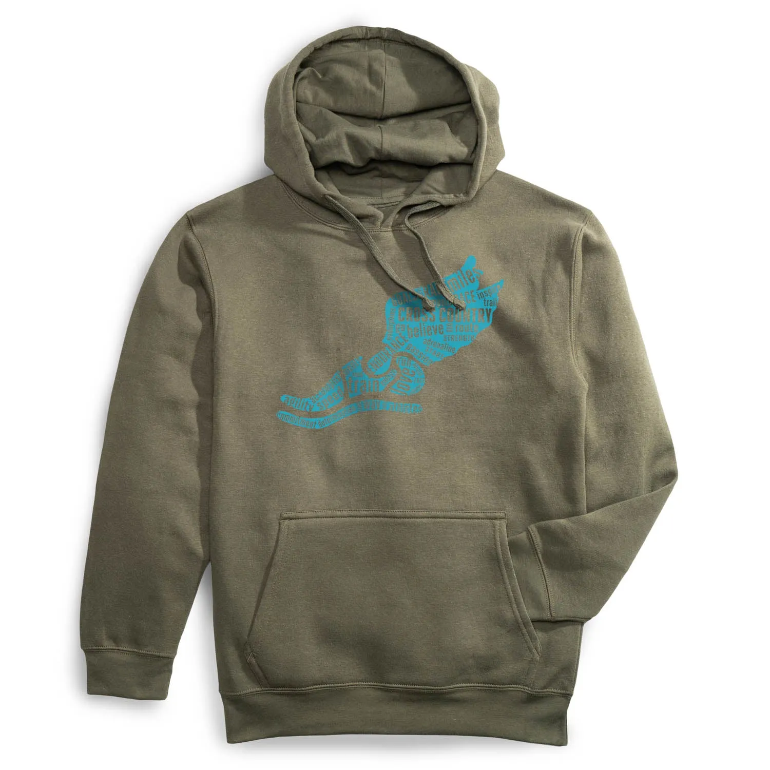 Soft Jersey SmoothEdgeTrim Statement Fleece Hoodie -  Winged Foot Inspirational Words