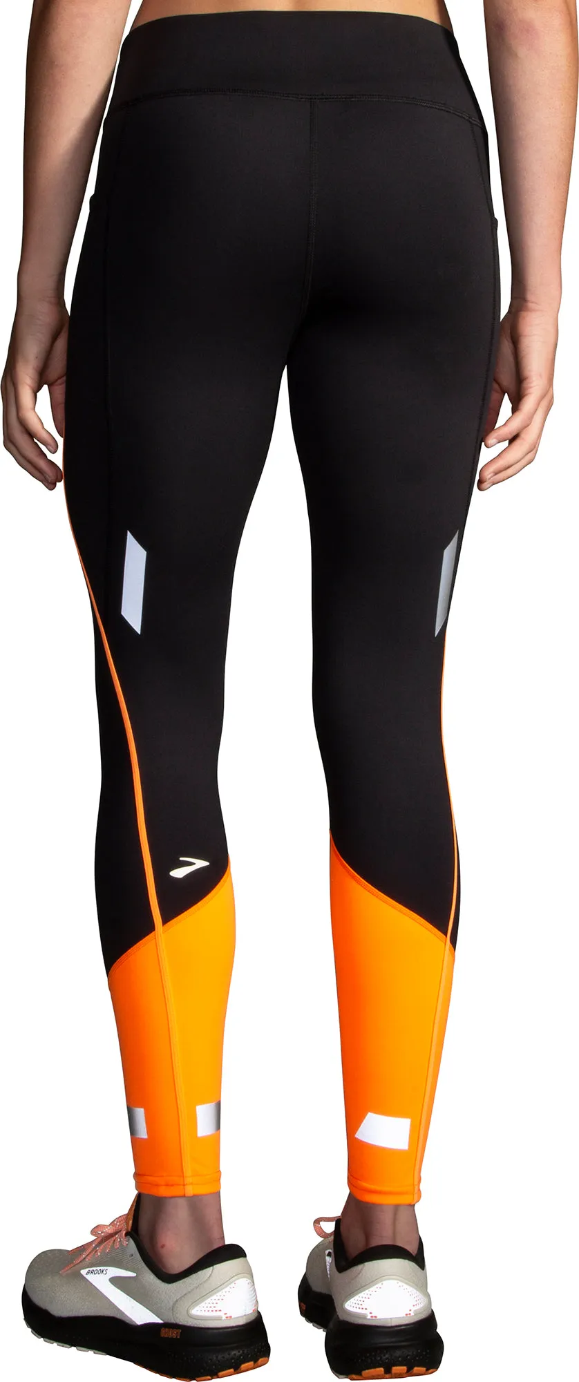 Brooks Run Visible 2.0 Womens Long Running Tights - Black sleek contour