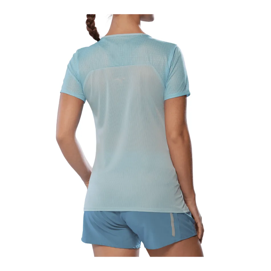 Mizuno Women's DryAeroFlow Graphic Tee in Cloud Blue SS25 Comfort Stretch Light Comfort