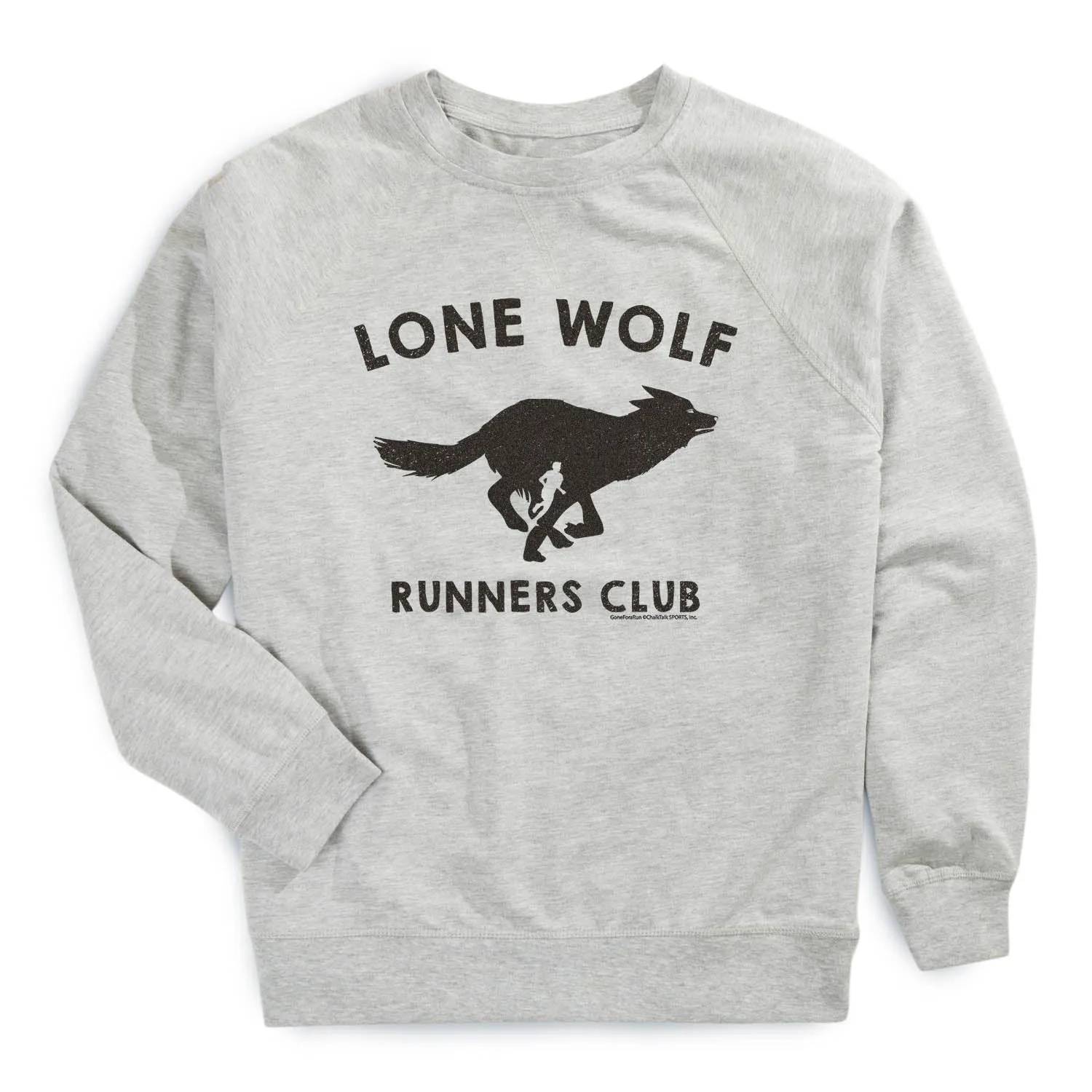 FlexibleElasticity Running Raglan Crew Neck Pullover - Run Club Lone Wolf