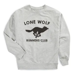 FlexibleElasticity Running Raglan Crew Neck Pullover - Run Club Lone Wolf