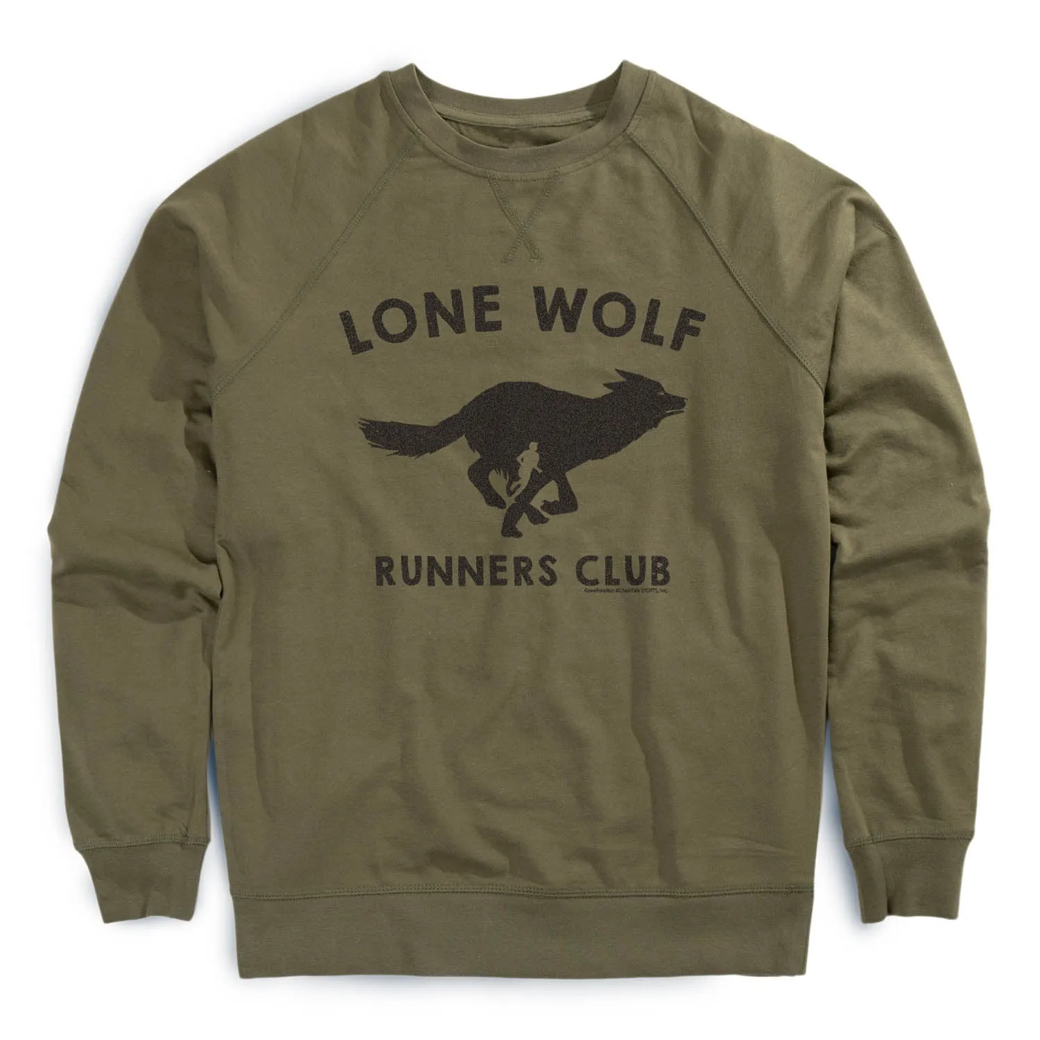 Sport Glow Running Raglan Crew Neck Pullover - Run Club Lone Wolf