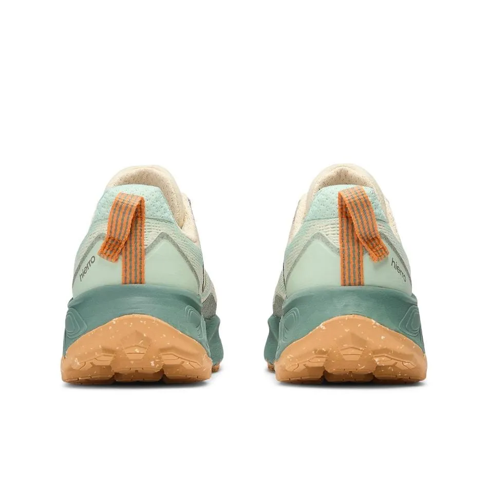 Silicone Grip Accents Stabilizing Heel Counter New Balance Women's Hierro V9 Trail Running Shoes in Calcium SS25