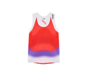 Stretch Recovery Fabric Adjustable Drawstrings Women's Race Vest | Red/Purple Stripe