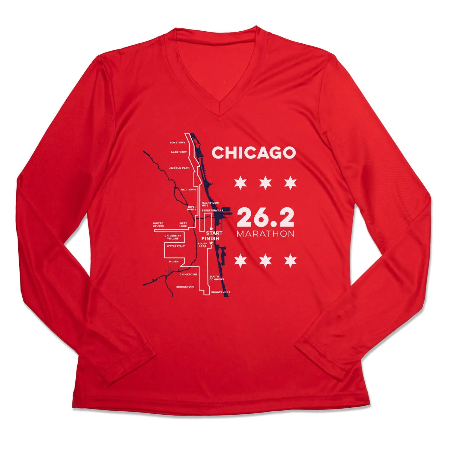 Women's Long Sleeve Tech Tee - Chicago Route Sporty Fashion Trendy Layering