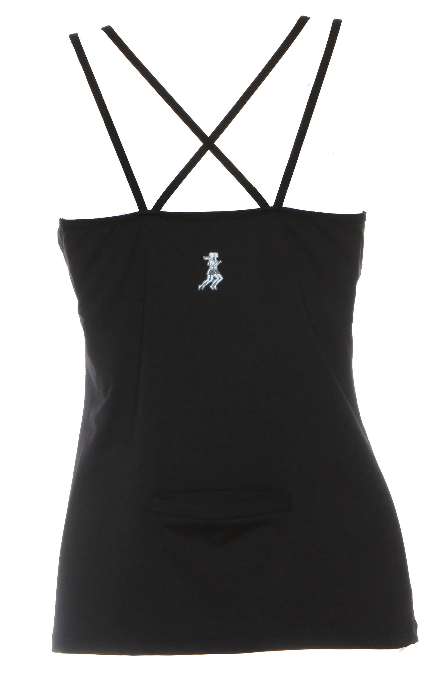 Black Strappy Tank Bra Joint Support Breathable mesh panel