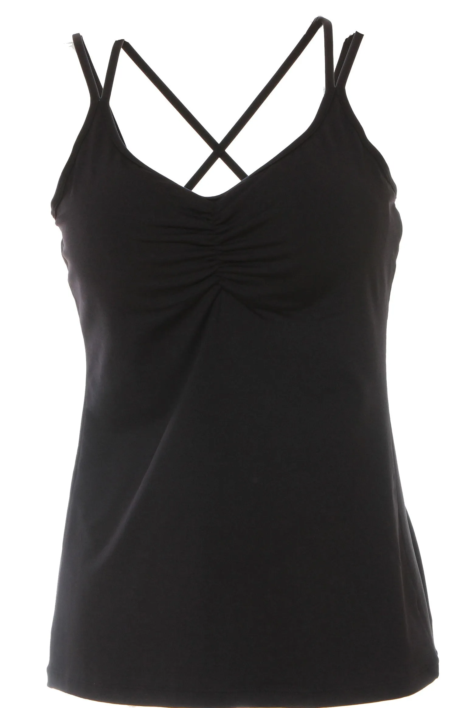 Black Strappy Tank Bra Adaptive Stretch Fabric