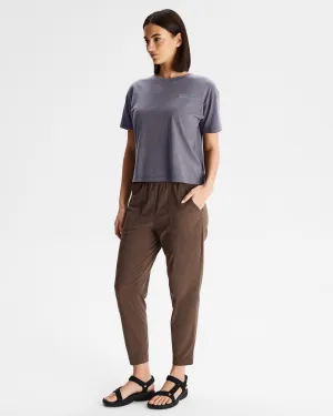 Scoop neck Bold Statement Women's Boxy Heritage Organic Cotton T-shirt - Dark Haze