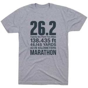 Running Short Sleeve T-Shirt - 26.2 Math Miles Cozy Feeling FlexibleCollarOptions