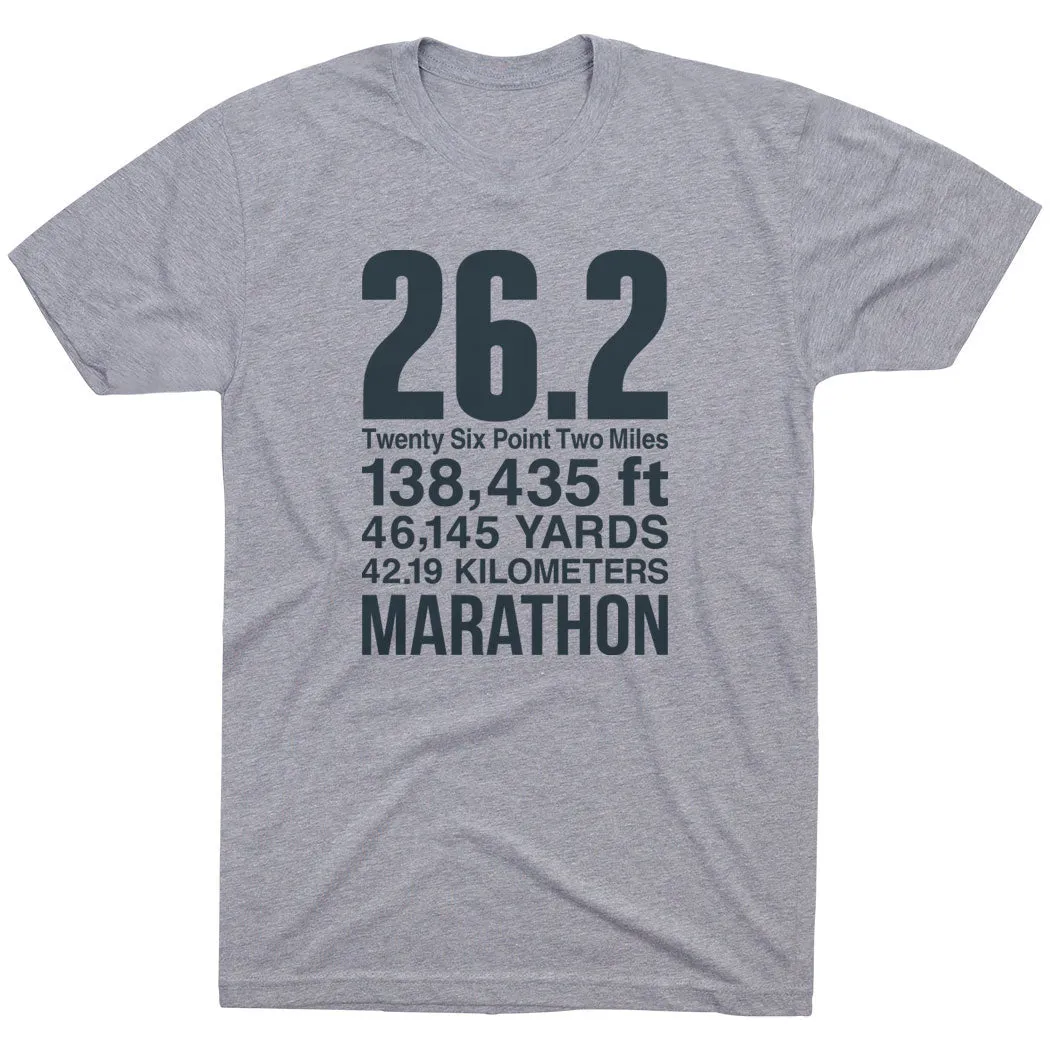 Running Short Sleeve T-Shirt - 26.2 Math Miles Cozy Feeling FlexibleCollarOptions
