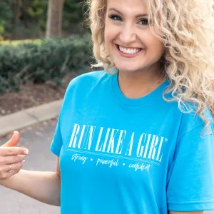 Running Short Sleeve T-Shirt - Run Like A Girl? Bohemian style WrinkleFreeFabric