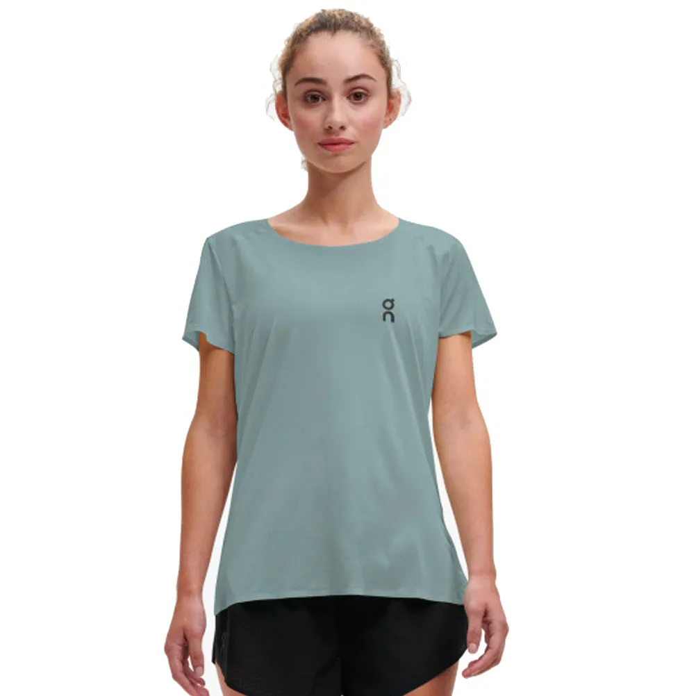 Perfect for Workouts On Running Performance Short Sleeve Women's Running Tee - Sea/Black