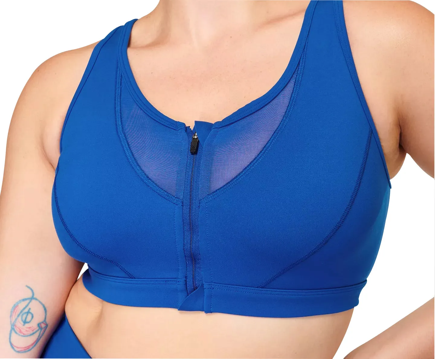 Heat-sealed seams Lightweight Closure Sweaty Betty Power Icon Womens Sports Bra - Blue