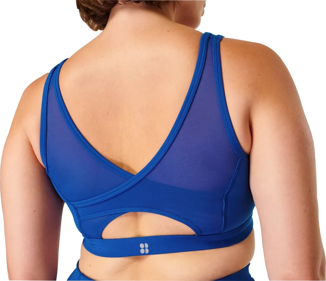 Sweaty Betty Power Icon Womens Sports Bra - Blue Ribbed waistband seams