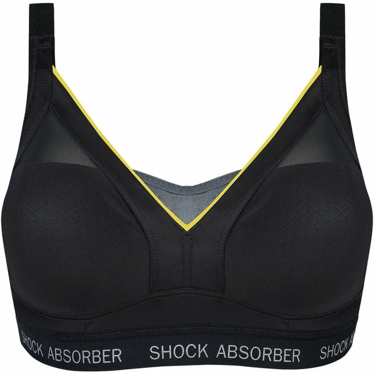 Solid Shock Absorber Active Shaped Support Womens Sports Bra - Grey