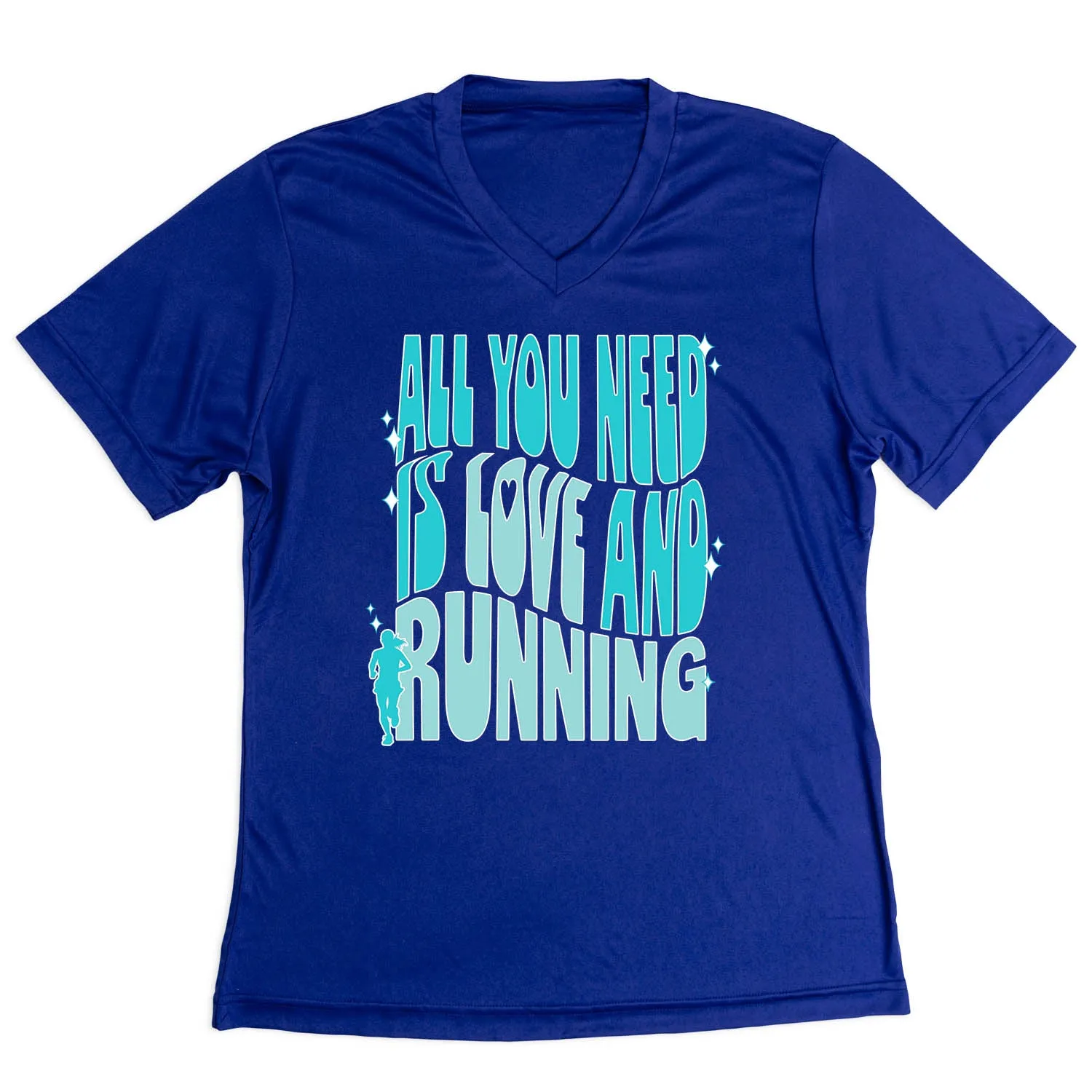 Casual Layer Wear Street Trend Look Women's Short Sleeve Tech Tee - All You Need is Love and Running