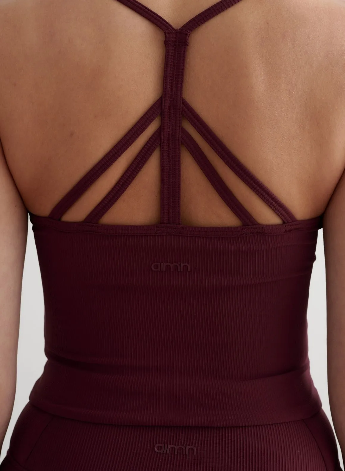Concealable Cherry Ribbed Performance Bralette