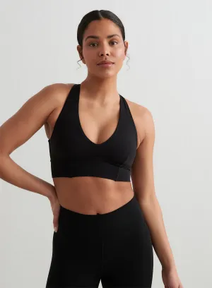 Snapped seams Black Sculpting Crossed Back Bra