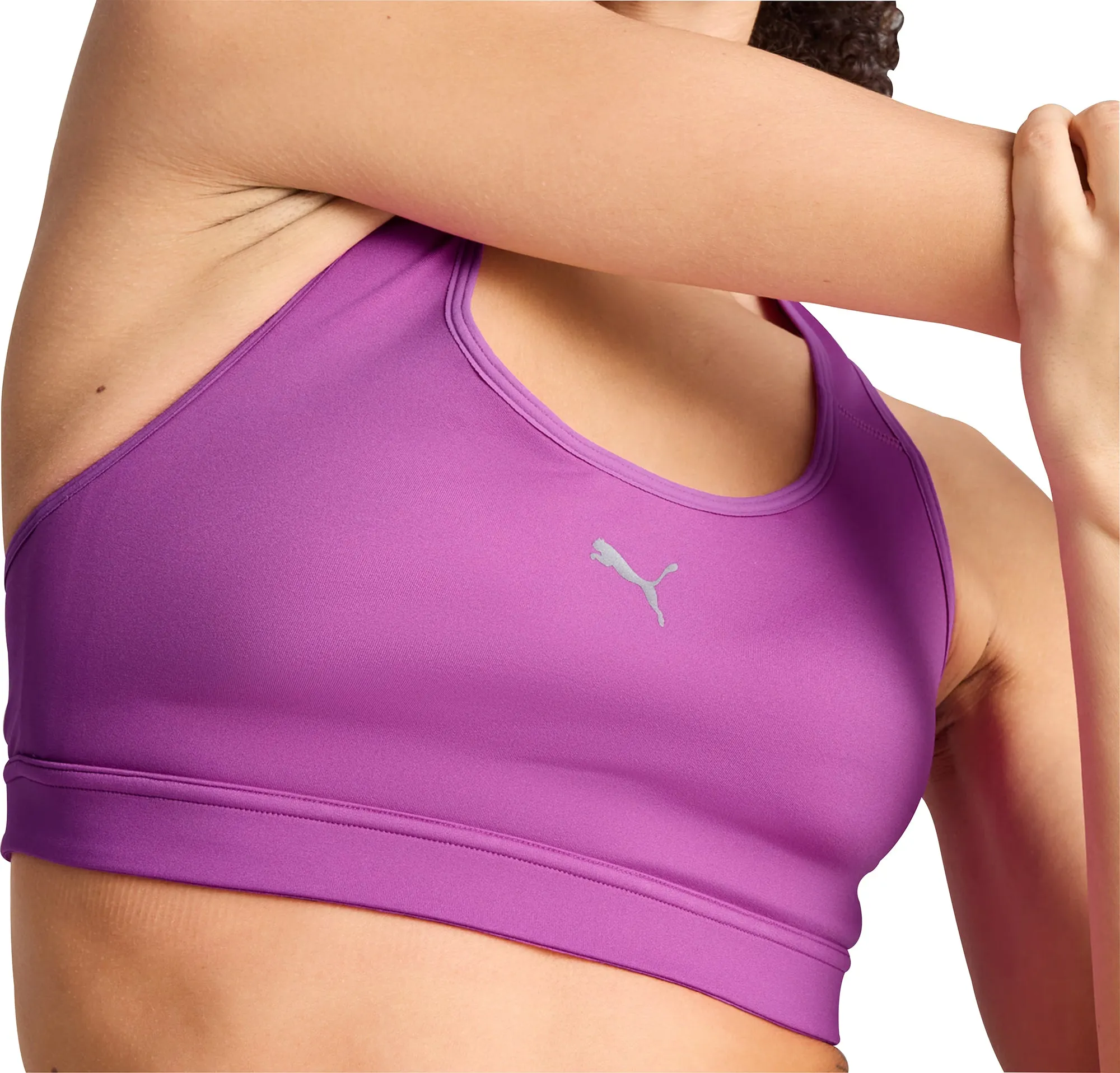 Puma 4KEEPS Womens Running Sports Bra - Purple Flexible Shoulder Straps Spaghetti straps