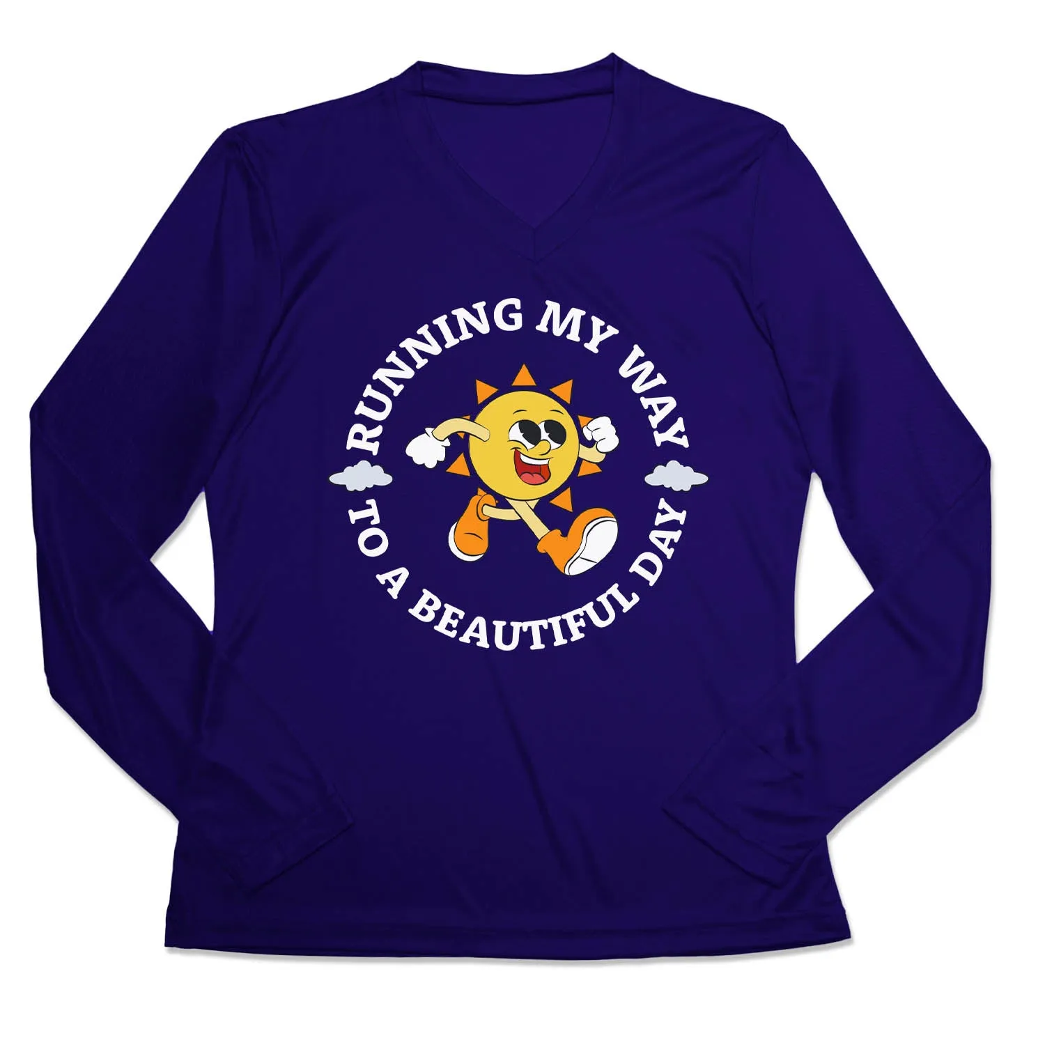 Light Style Trend Women's Long Sleeve Tech Tee - Running My Way to a Beautiful Day