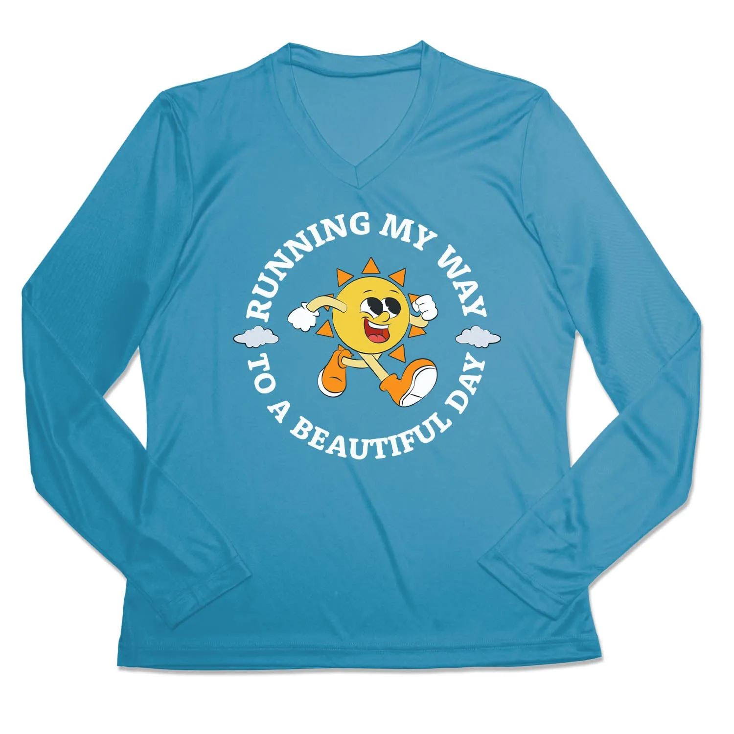 baby shower Reinforced Shoulder Seams Women's Long Sleeve Tech Tee - Running My Way to a Beautiful Day