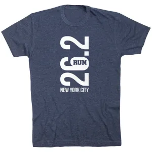 Running Short Sleeve T-Shirt - New York City 26.2 Vertical Adult Wear Breezy Design