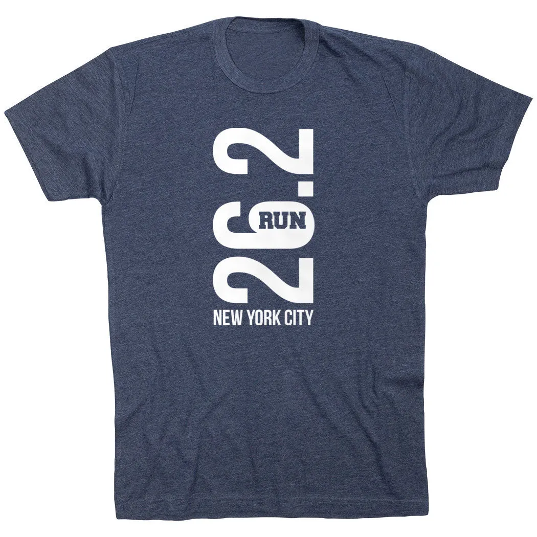 Running Short Sleeve T-Shirt - New York City 26.2 Vertical Adult Wear Breezy Design