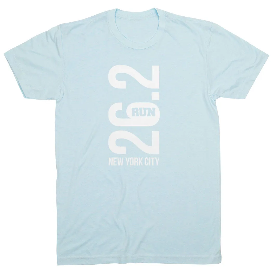 EcoFriendlyDyes Comfy Look Running Short Sleeve T-Shirt - New York City 26.2 Vertical
