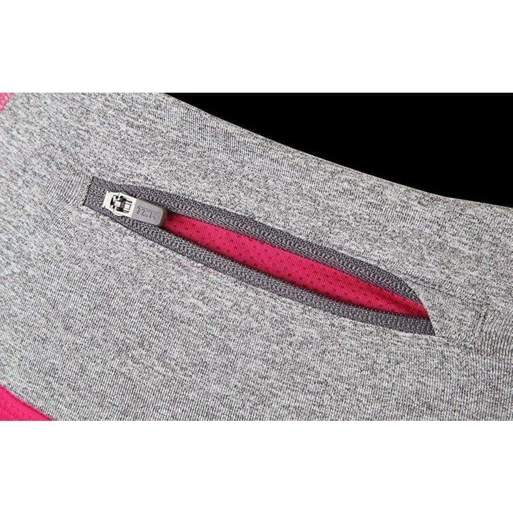 For Kids Rib Knit TCA Pro Performance Supreme High Waist Womens Long Running Tights - Pink