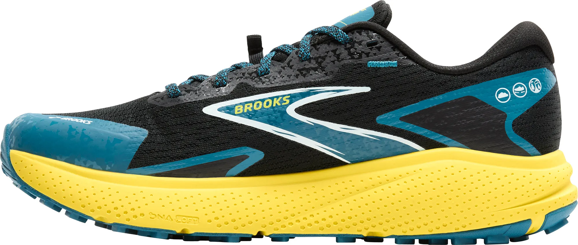 Brooks Divide 5 Mens Trail Running Shoes - Black Ventilated Heel Padding