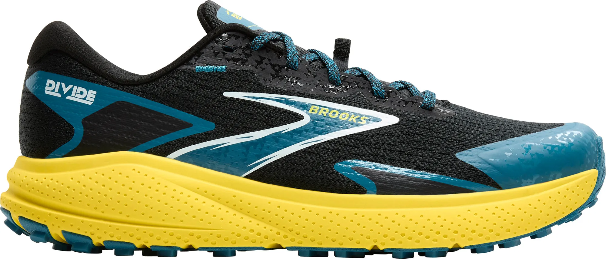 Brooks Divide 5 Mens Trail Running Shoes - Black mesh - upper shoes