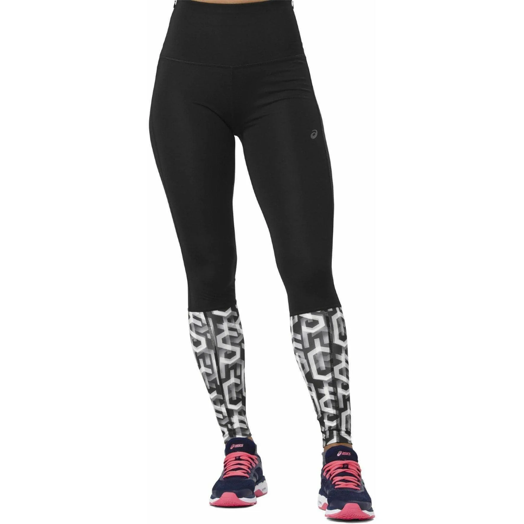 Asics High Waist Womens Long Running Tights - Black Sporty Fit Wear