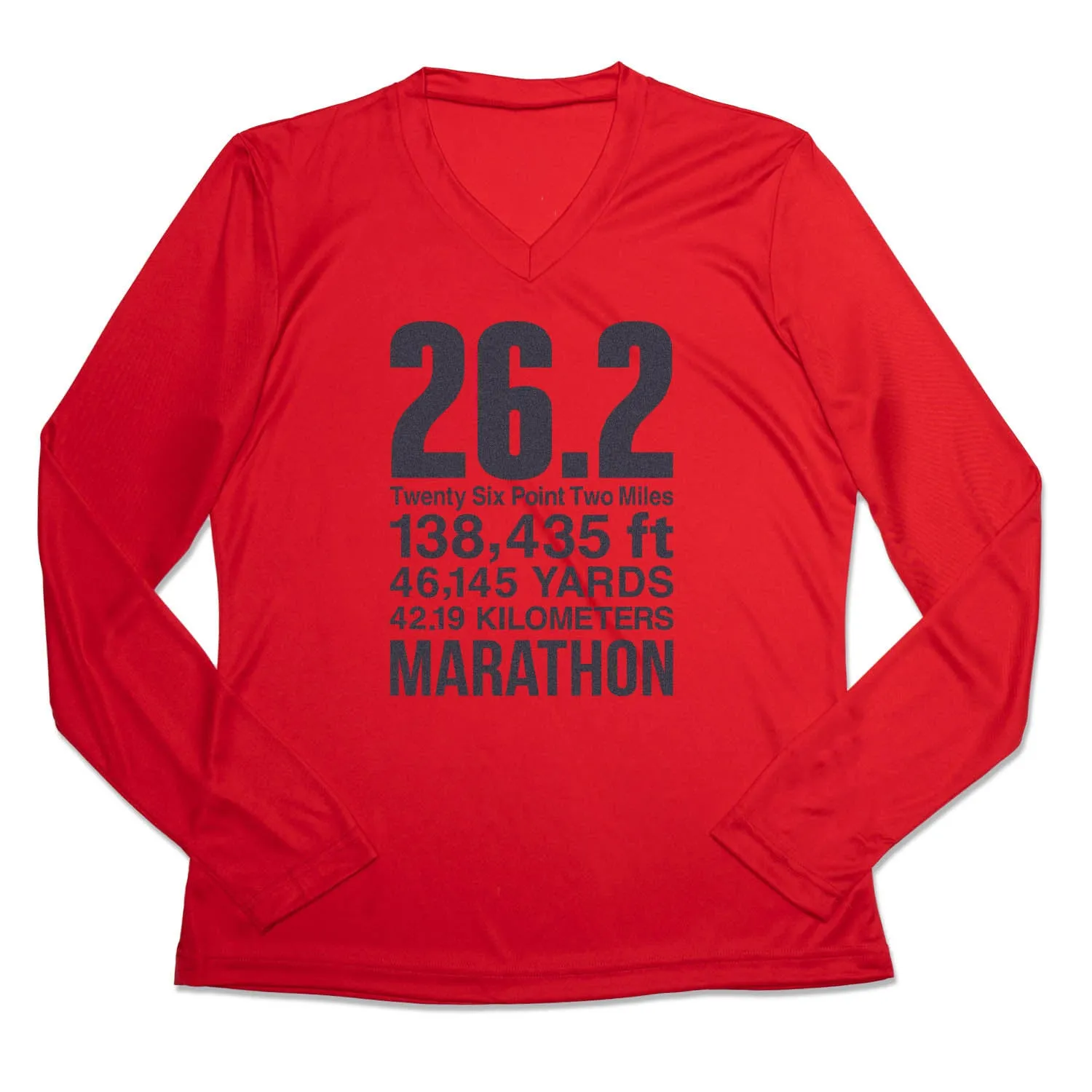 Minimalist Style Timeless Style Women's Long Sleeve Tech Tee - 26.2 Math Miles