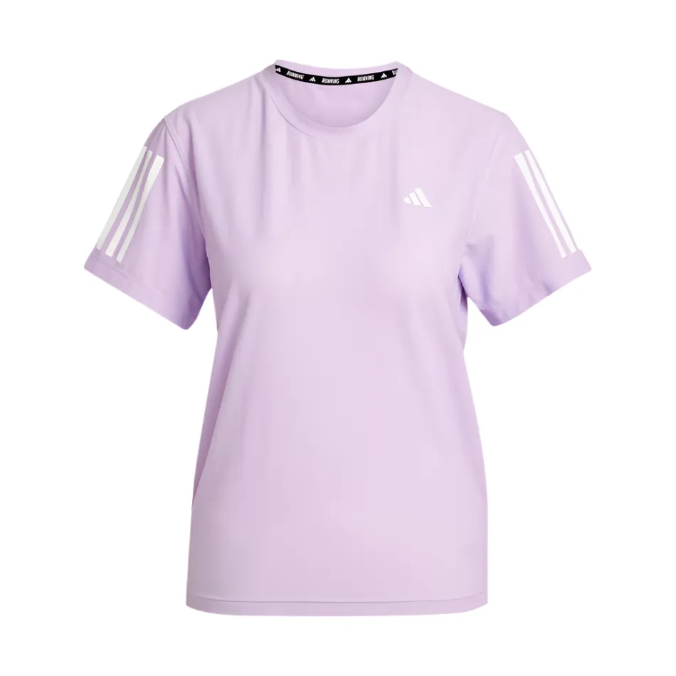 Heather Texture Finish Adidas Women's Own The Run T-Shirt in Powder Plum AW25