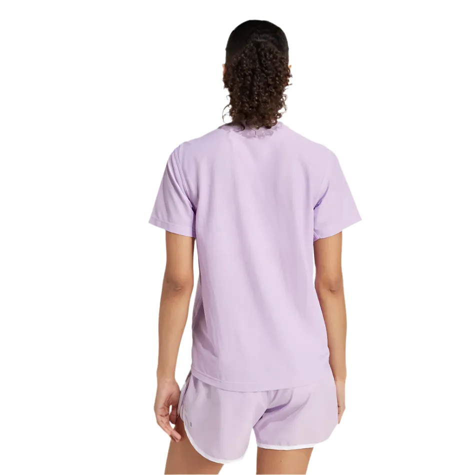 sequined details High Durability Weave Adidas Women's Own The Run T-Shirt in Powder Plum AW25