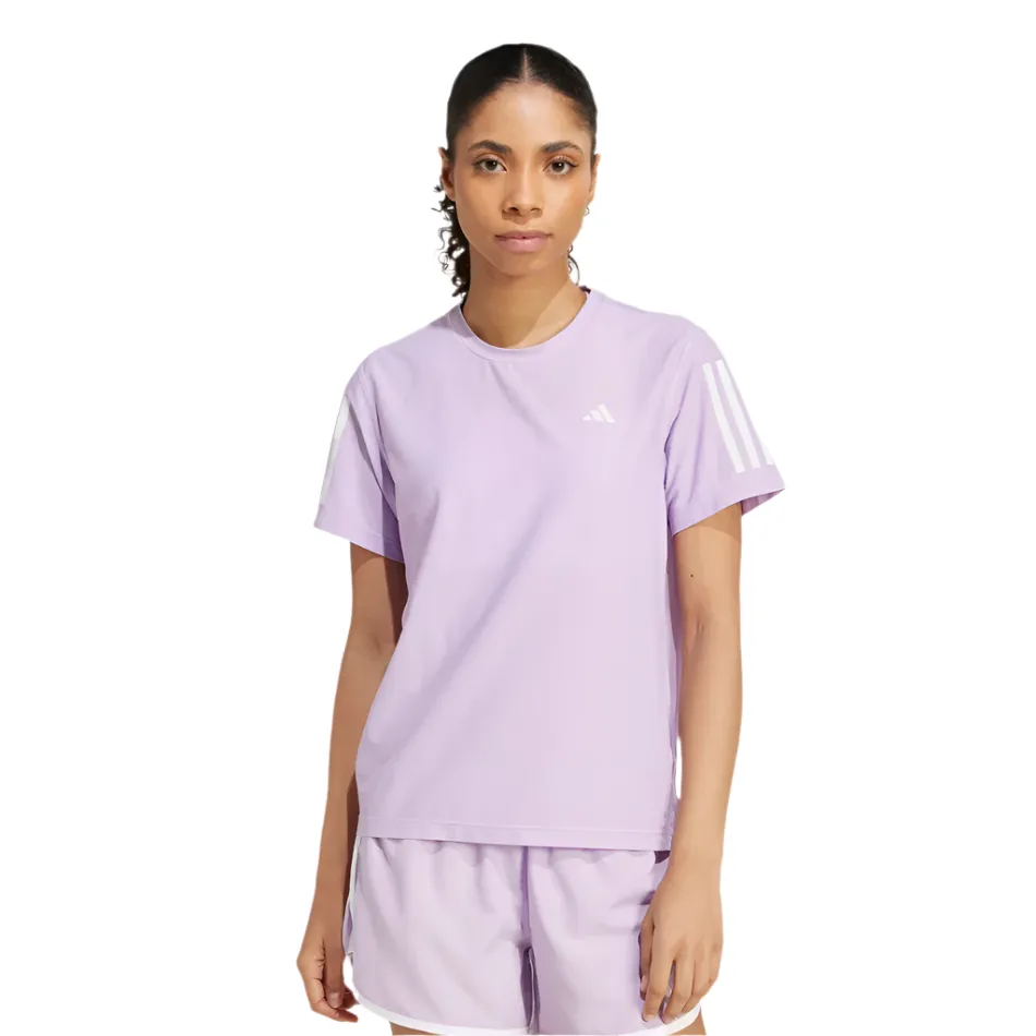 Perfect Layering Relaxed Waistband Adidas Women's Own The Run T-Shirt in Powder Plum AW25