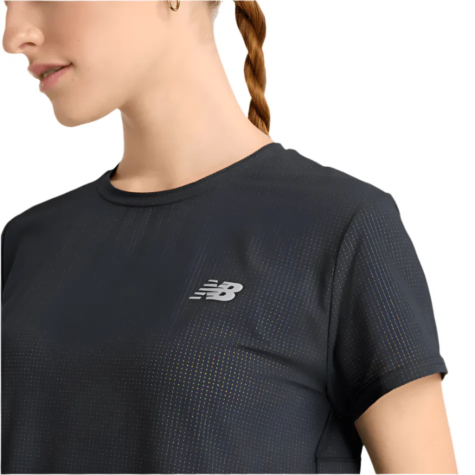 New Balance Women's Race Day Ultralight T-shirt in Black SS25 Soft Base