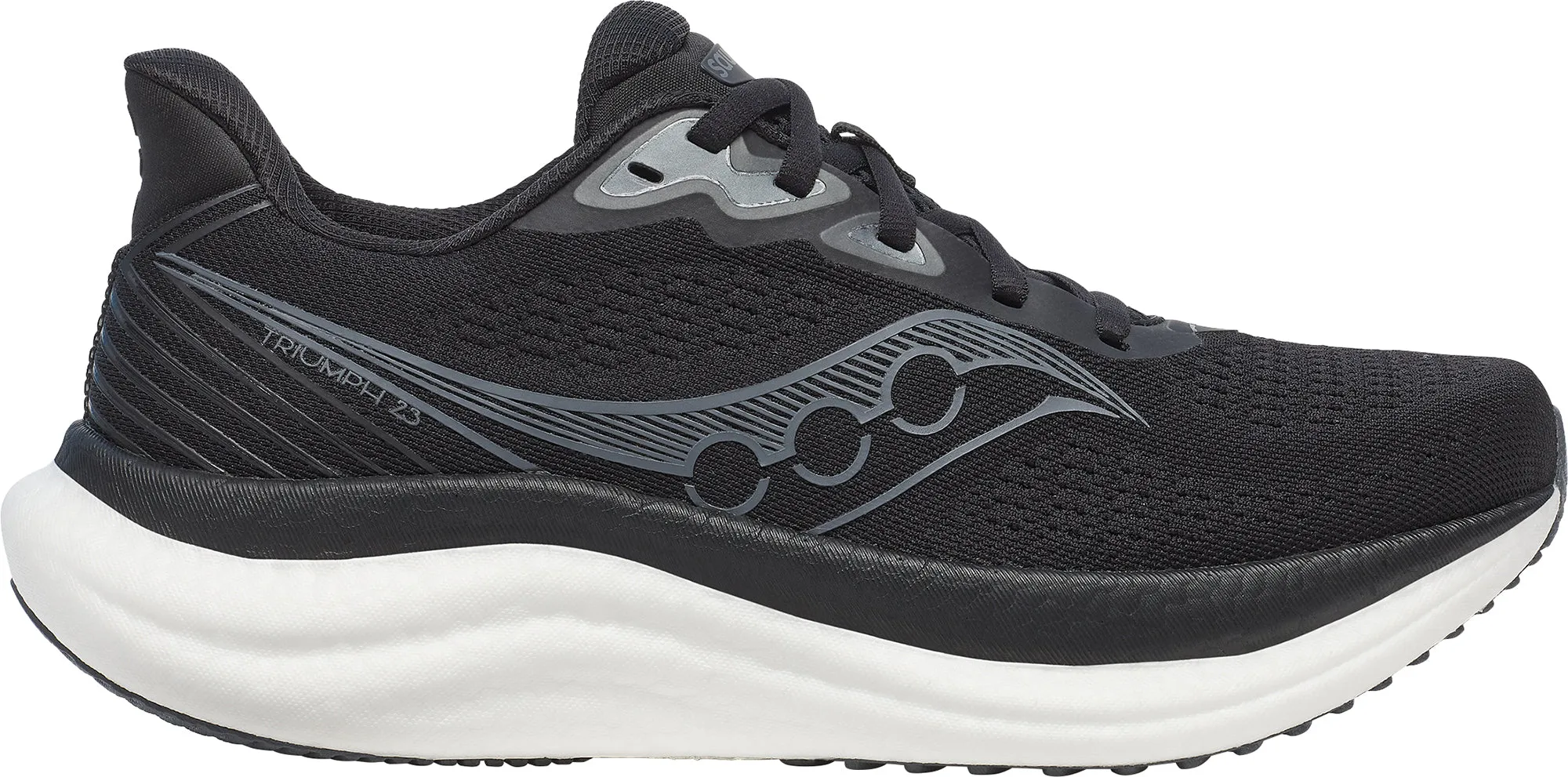 Fast pace right - foot Saucony Triumph 23 WIDE FIT Womens Running Shoes - Black